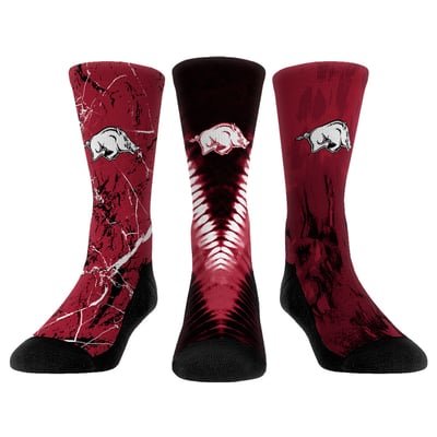  Arkansas Razorbacks Rock Em Unisex Three-Pack Crew Socks Set - 