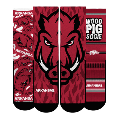  Arkansas Razorbacks Rock Em Unisex Fan Favorite Three-Pack Crew Sock Set - Cardinal