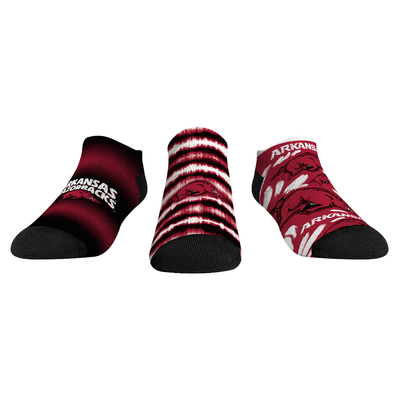  Arkansas Razorbacks Rock Em Unisex Make Some Noise Three-Pack Low-Cut Socks Set - Cardinal