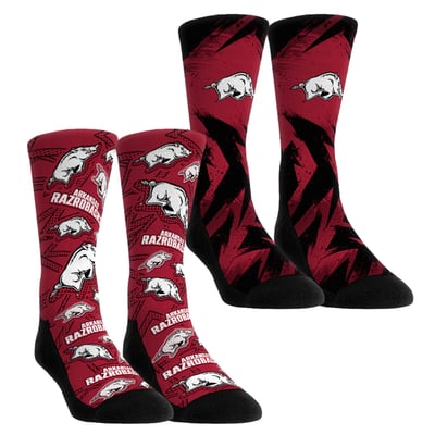  Arkansas Razorbacks Rock Em Unisex Game Day Two-Pack Crew Socks Set - Maroon