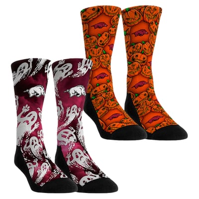 Arkansas Razorbacks Rock Em Socks Unisex Halloween Crew Socks 2-Pack Set