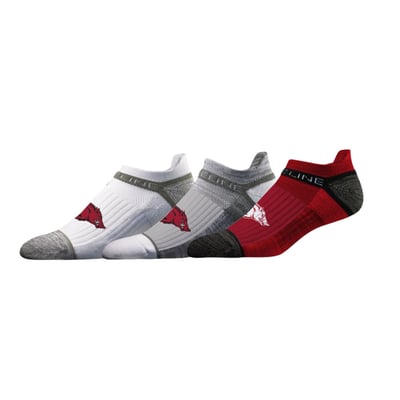  Arkansas Razorbacks Strideline Unisex Premium Low 3-Pack Ankle Socks Set