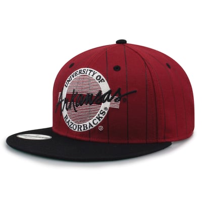 Arkansas Razorbacks The Game Unisex '90 Pinstripe Snapback Hat - Cardinal/Black