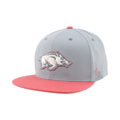  Arkansas Razorbacks Zephyr Unisex Pastel Fitted Hat - Gray