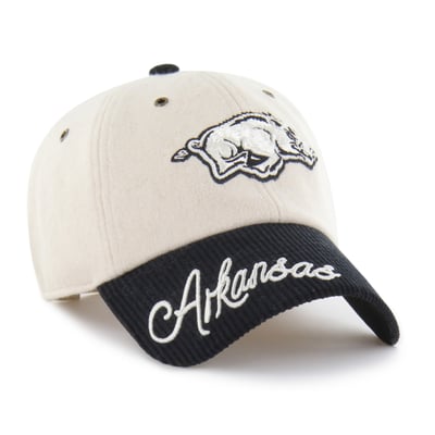 Arkansas Razorbacks '47 Women's Rope Script Clean Up Adjustable Hat - Cream/Black