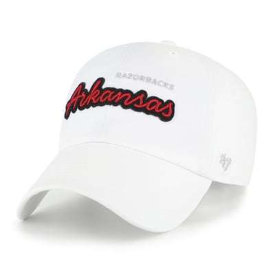 Arkansas Razorbacks '47 Women's Trendy Script Clean Up Adjustable Hat - White