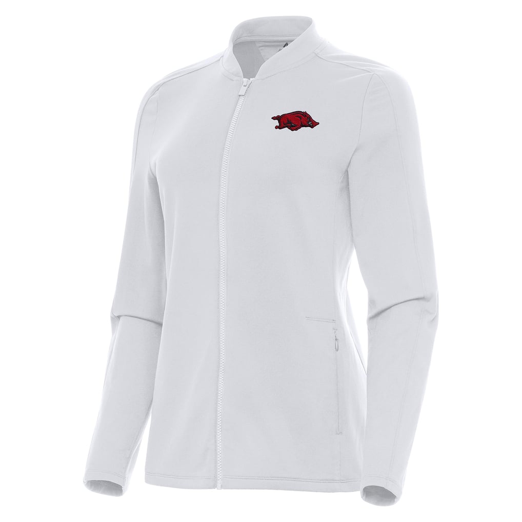 Arkansas Razorbacks Antigua Women's Continual Full-Zip Jacket - White