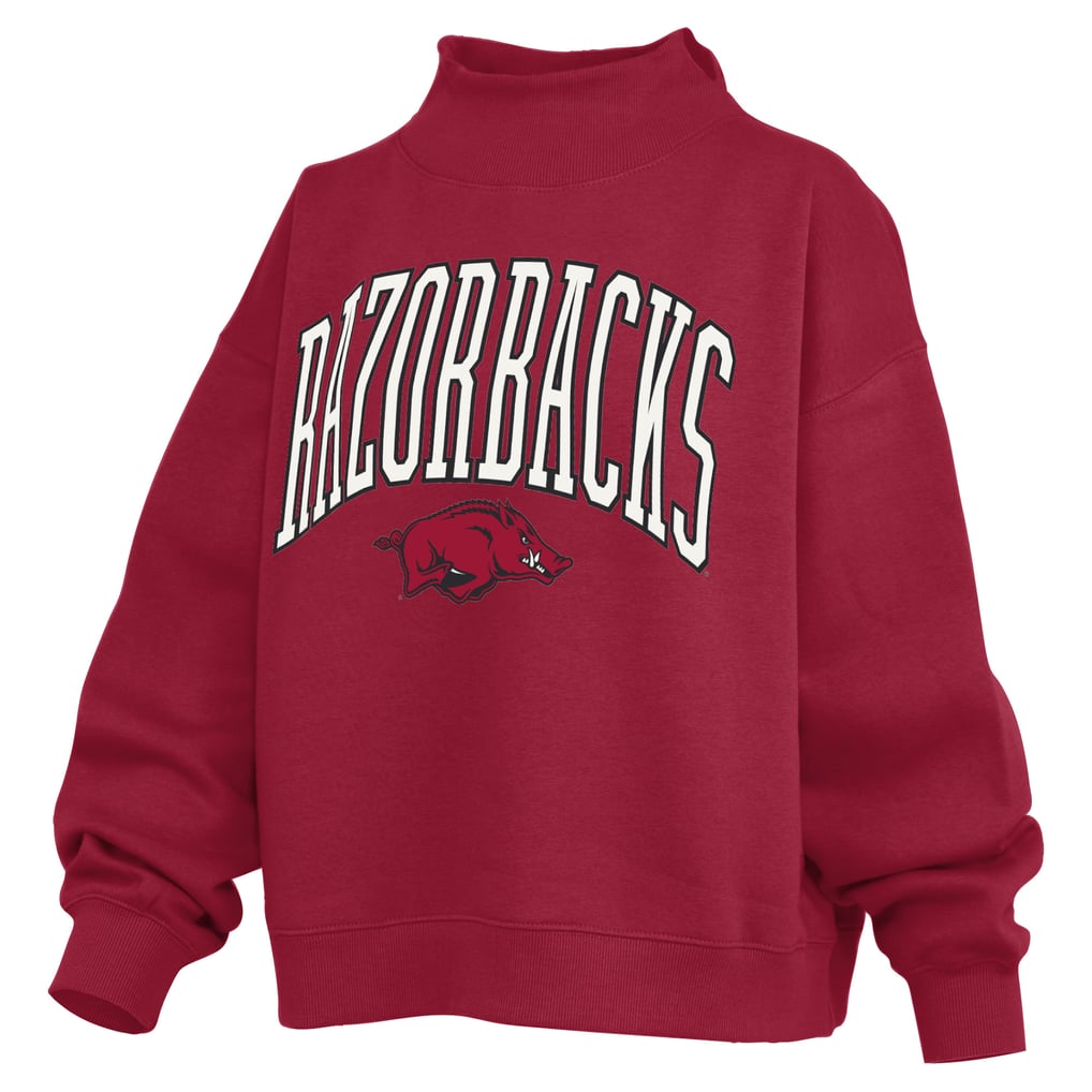 Pressbox Arkansas Razorbacks Women's Cardinal Oversized Slogan Fleece ...