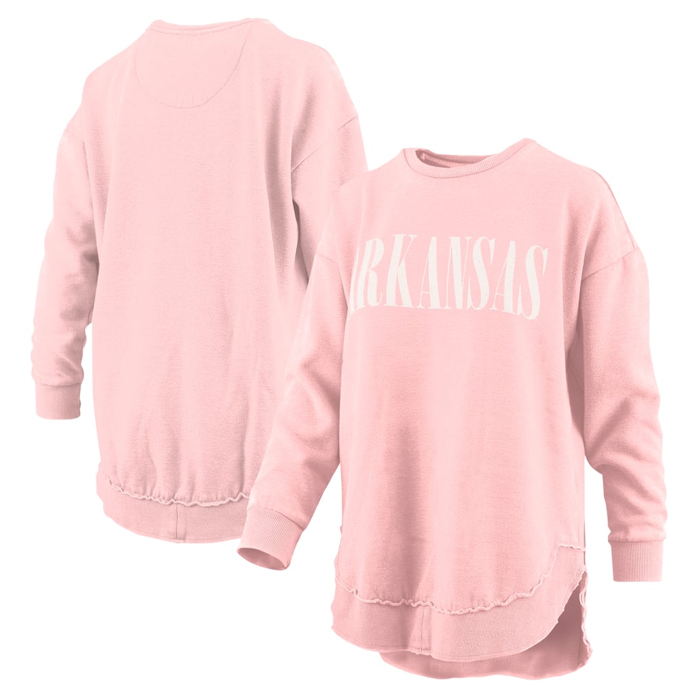 Arkansas Razorbacks Pressbox Women's Poncho Fleece Pullover Sweatshirt - Light Pink