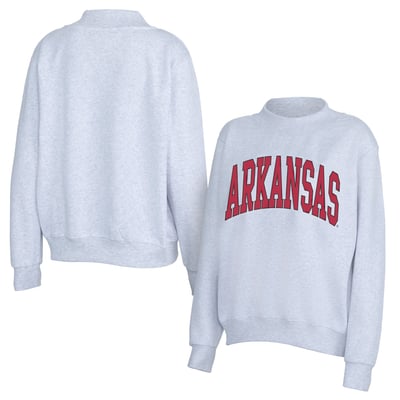 Arkansas Razorbacks ZooZatz Women's Team Arch Mock Neck Sweatshirt - Gray