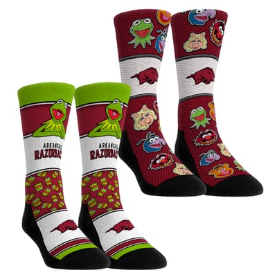  Arkansas Razorbacks Rock Em Youth Muppets 2-Pack Crew Socks Set
