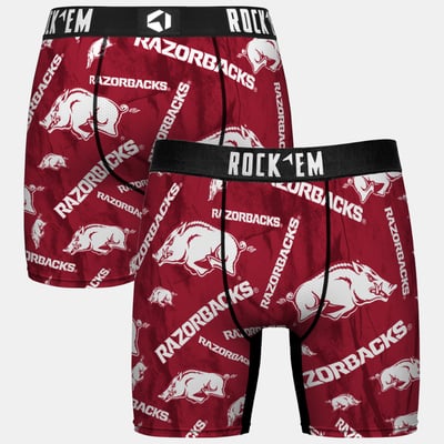  Arkansas Razorbacks Rock Em Youth All Over Logo Boxer Briefs - Cardinal