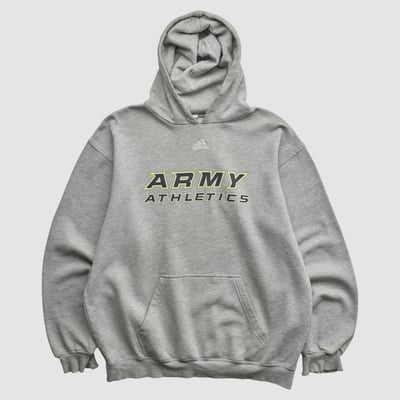 Army Black Knights Adidas 2010s Hooded Pullover Sweatshirt - Heather Gray - XL by Fanatics Real Vintage