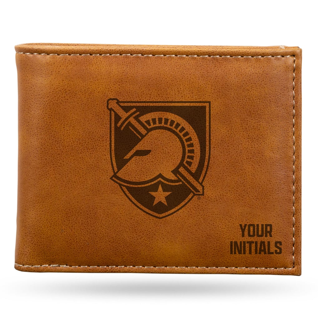 Army Black Knights Personalized Billfold Wallet - Brown