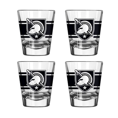 Army Black Knights Logo Brands Four-Piece Stripe Shot Glass Set