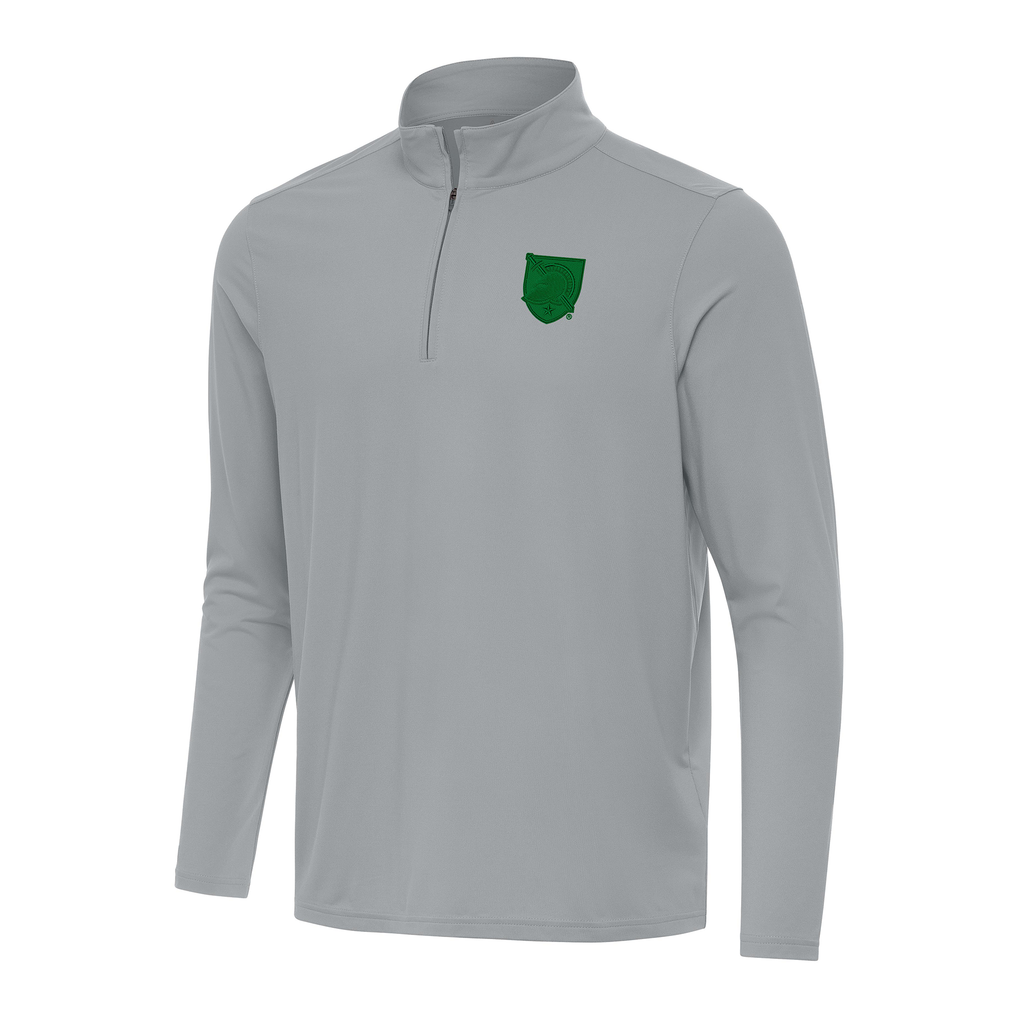 Army Black Knights Antigua St. Patrick's Day Intent Quarter-Zip Pullover - Gray