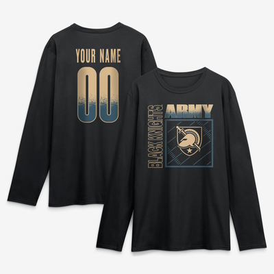Army Black Knights  Home Field Pop Personalized Any Name & Number Long Sleeve T-Shirt - Black
