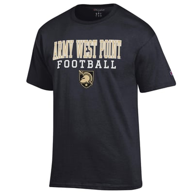 Army Black Knights Champion Football Stack T-Shirt - Black