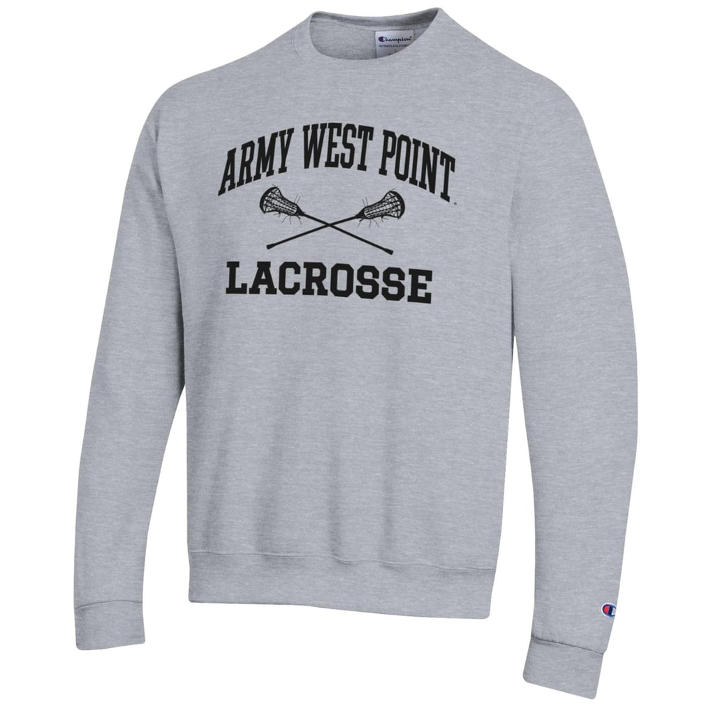 Army Black Knights Champion Lacrosse Icon Crewneck Pullover Sweatshirt - Gray