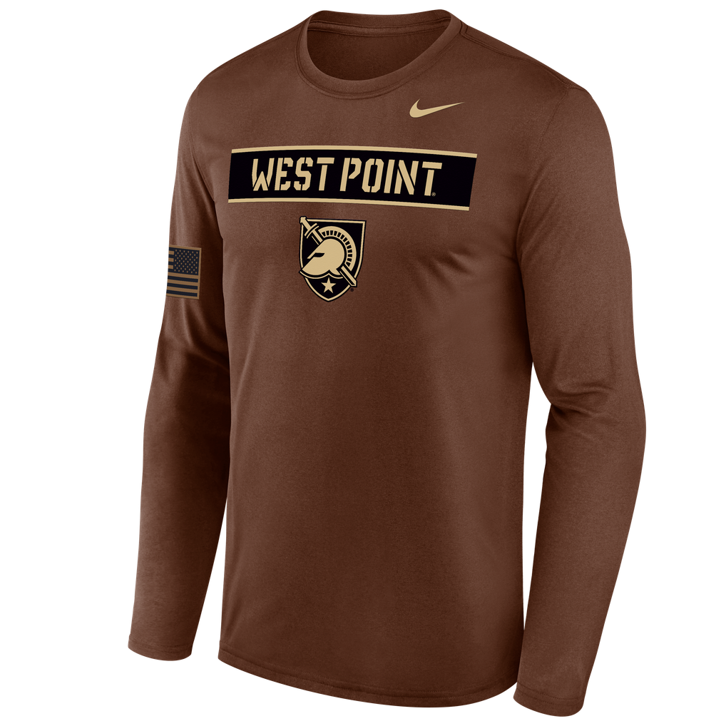 Army Black Knights Nike 2026 Military Appreciation Dri-FIT Long Sleeve T-Shirt - Brown