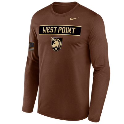 Army Black Knights Nike 2026 Military Appreciation Dri-FIT Long Sleeve T-Shirt - Brown