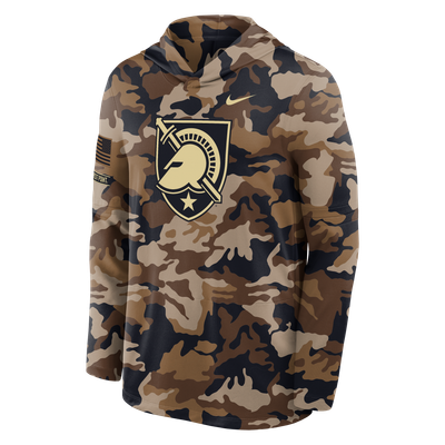Army Black Knights Nike 2026 Military Appreciation Dri-FIT Hooded Long Sleeve T-Shirt - Camo