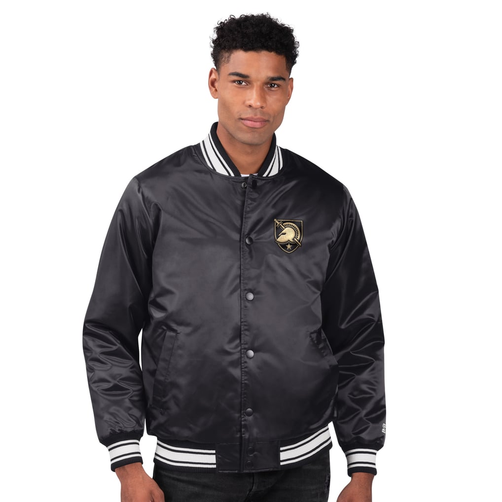 Army Black Knights Starter Core Satin Varsity Full-Snap Jacket - Black