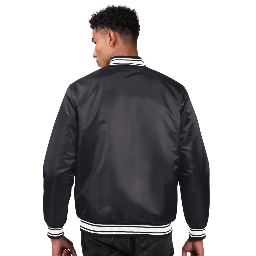 Army Black Knights Starter Core Satin Varsity Full-Snap Jacket - Black