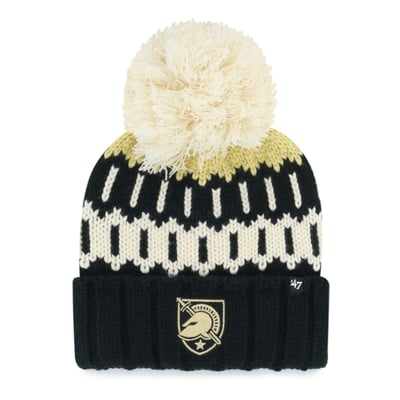 Army Black Knights '47 Unisex Seasonal Chainstitch Knit Hat with Pom - Black