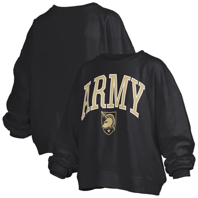 Army Black Knights Pressbox Women's Oversized Janise Arch Over Logo Fleece Sweatshirt - Black