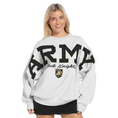 Army Black Knights Pressbox Women's Flannigan Oversized Fleece Sweatshirt - Heather Gray
