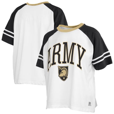  Army Black Knights Pressbox Women's Sky Colorblock Slub T-Shirt - White