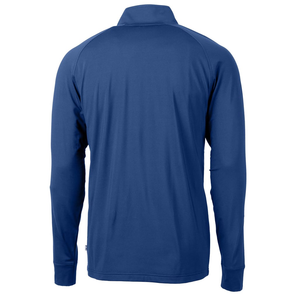 Arnold Palmer Invitational Cutter & Buck Adapt Eco Knit Stretch Recycled Quarter-Zip Throwback Pullover Top - Blue