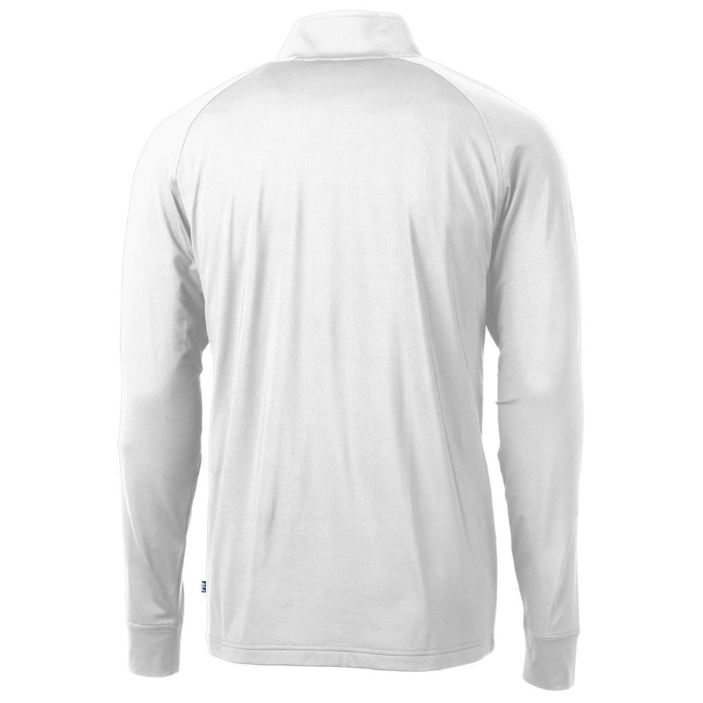 Arnold Palmer Invitational Cutter & Buck Adapt Eco Knit Stretch Recycled Quarter-Zip Throwback Pullover Top - White