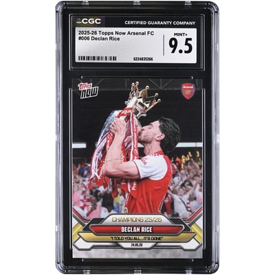 Declan Rice Arsenal 2025-26 Topps Now Arsenal FC Champions 25/26 #6 CGC Authenticated MINT+ 9.5 Card