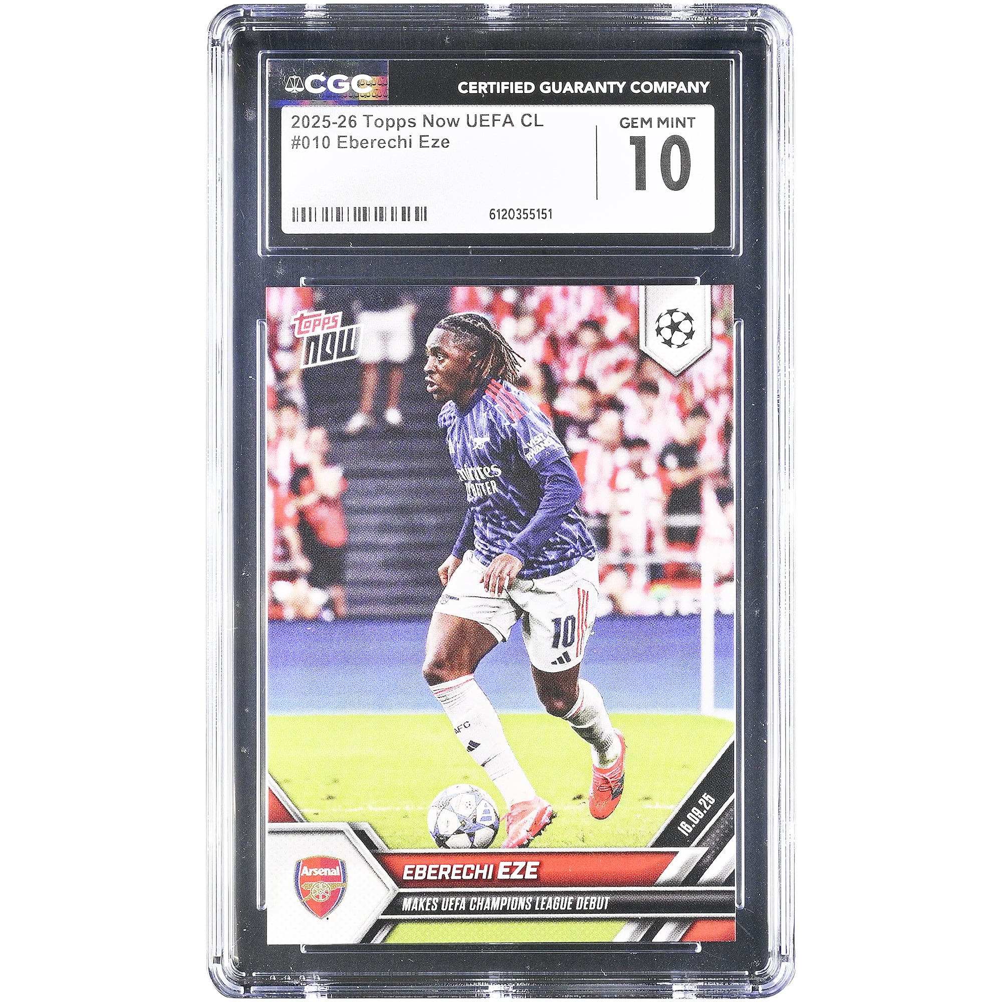 Eberechi Eze Arsenal 2025-26 Topps Now UEFA CL Makes UEFA 