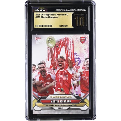 Martin Ødegaard Arsenal 2025-26 Topps Now Arsenal FC Champions 25/26 #3 CGC Authenticated PRISTINE 10 Card