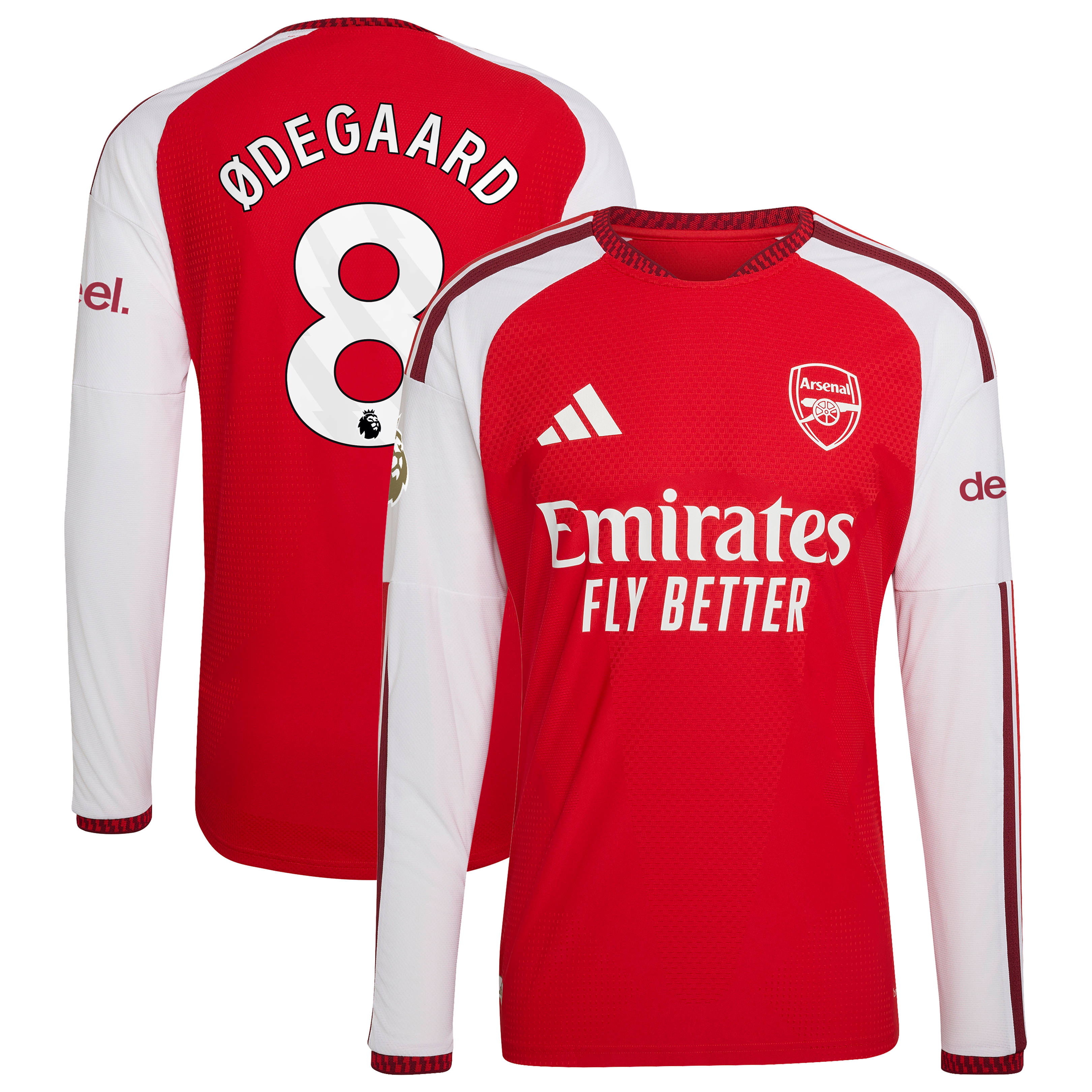 Martin Degaard Arsenal 2026/27 Home Long Sleeve Jersey Red