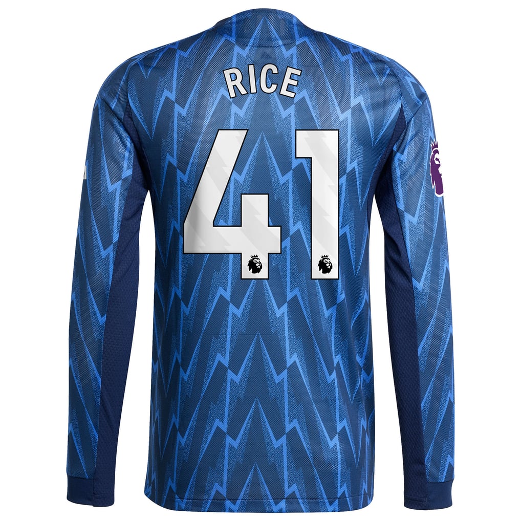 Declan Rice Arsenal adidas 2025/26 Away Authentic Long Sleeve 