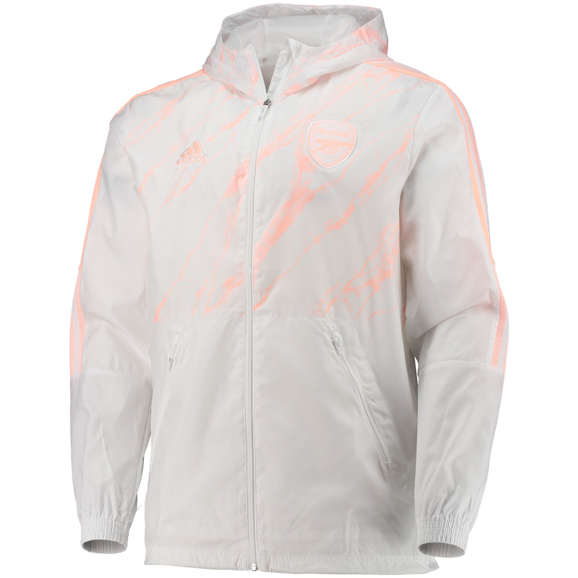 Arsenal adidas Pastel Pack Full-Zip Hoodie Windbreaker Jacket - White