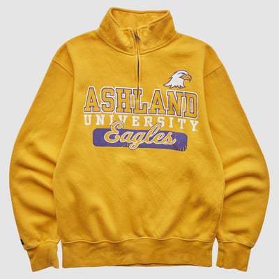 Ashland Eagles Jansport 2010s 1/4 Zip Sweatshirt - Yellow - XS by Fanatics Real Vintage