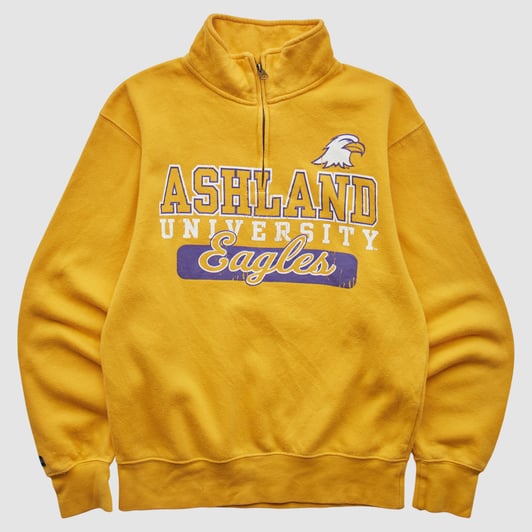 Ashland Eagles Jansport 2010s 1/4 Zip Sweatshirt - Yellow - XS by Fanatics Real Vintage