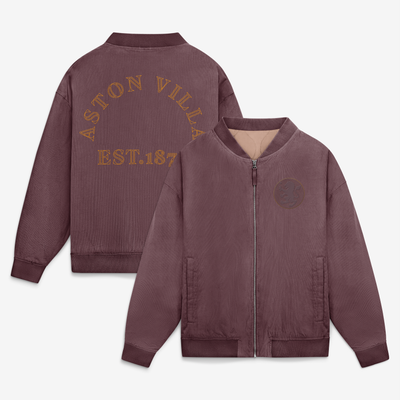  Aston Villa Fanatics Corduroy Bomber Jacket - Claret
