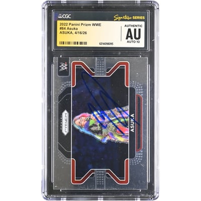 Asuka WWE Autographed 2022 Panini Prizm #84 CGC Fanatics Witnessed Authenticated AUTO 10 Card