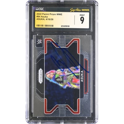 Asuka WWE Autographed 2022 Panini Prizm #84 CGC Fanatics Witnessed Authenticated MINT 9 Card