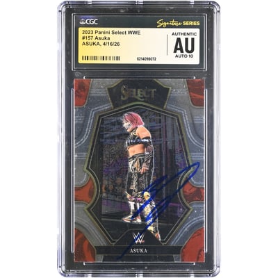 Asuka WWE Autographed 2023 Panini Select #157 CGC Fanatics Witnessed Authenticated AUTO 10 Card