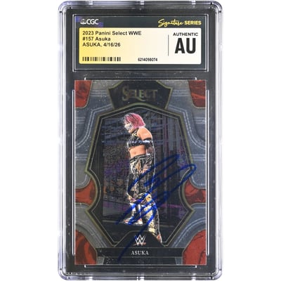 Asuka WWE Autographed 2023 Panini Select #157 CGC Fanatics Witnessed Authenticated Card