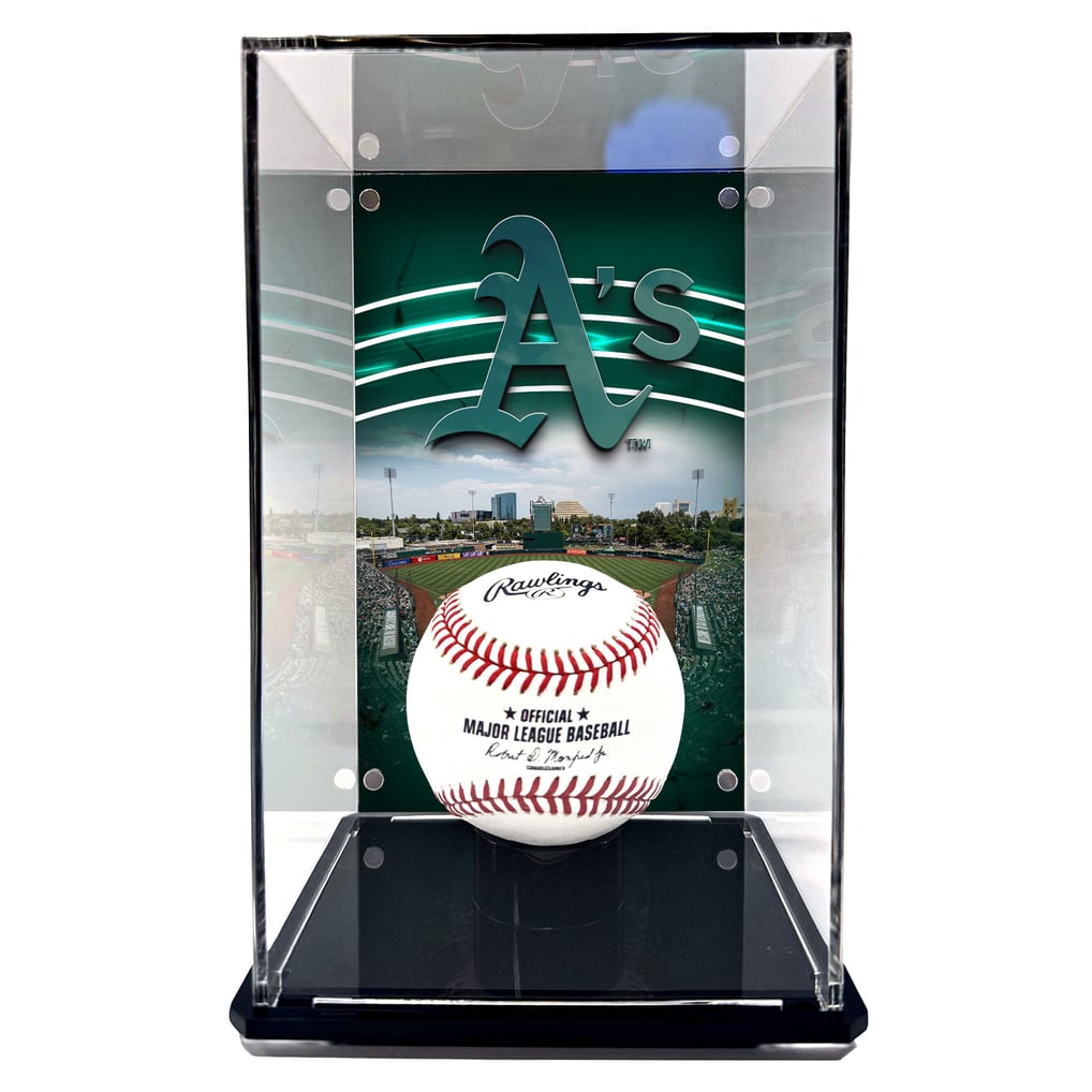  Athletics Fanatics Authentic Tall Baseball Display Case with Image