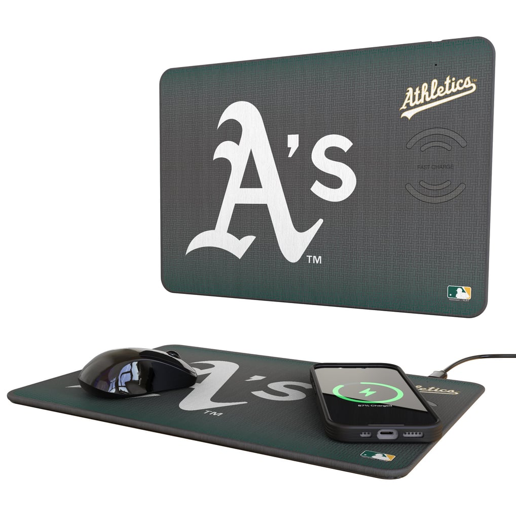 Athletics Keyscaper Linen Print 15W Fast Wireless Charger and Mouse Pad