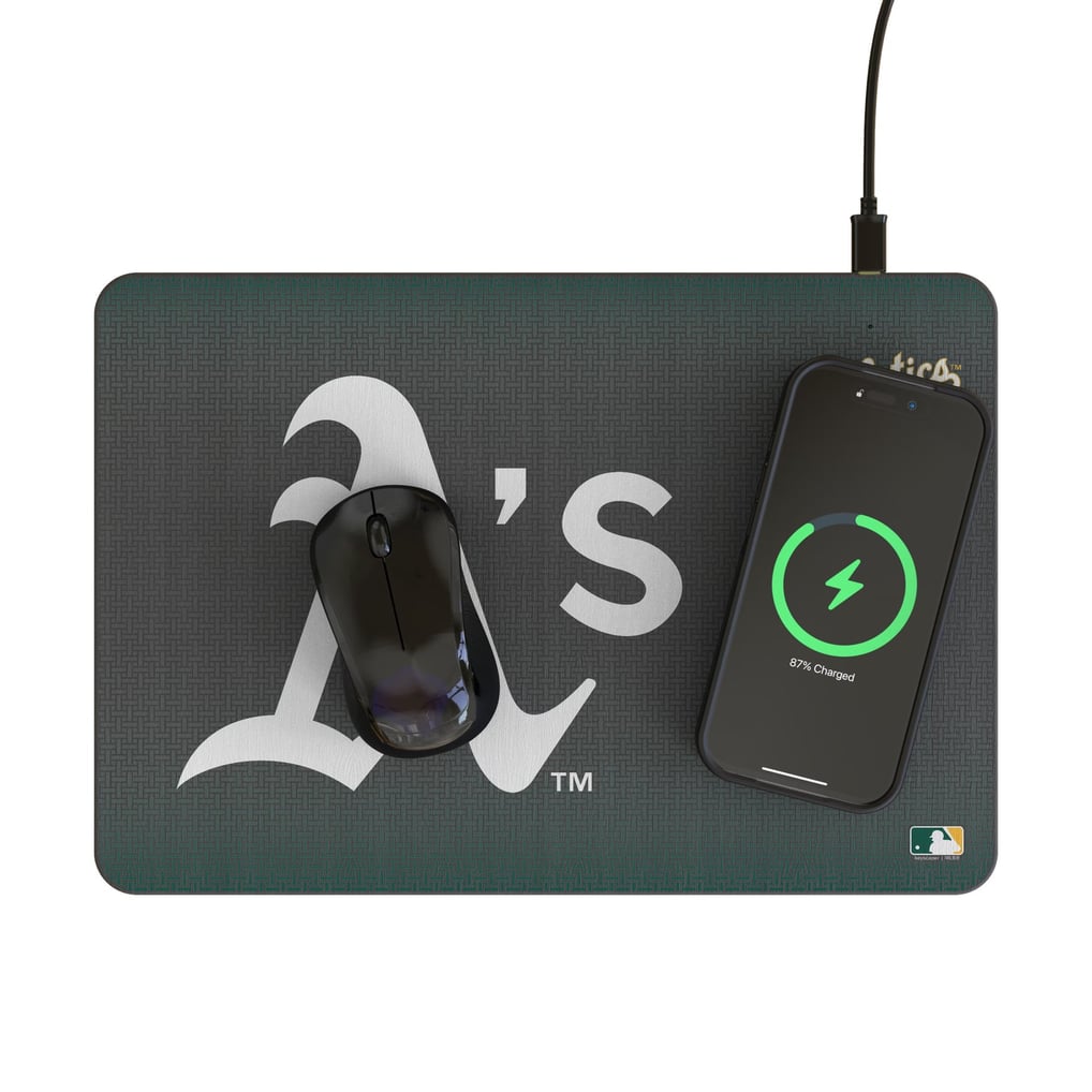 Athletics Keyscaper Linen Print 15W Fast Wireless Charger and Mouse Pad